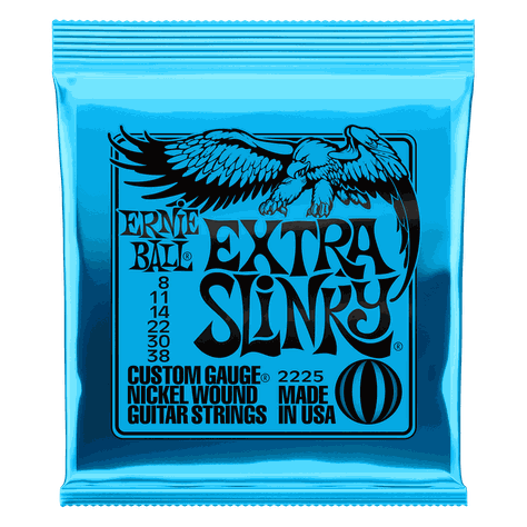 SET DE CUERDAS ERNIE  BALL EXTRA SLINKY 8 – 38-0