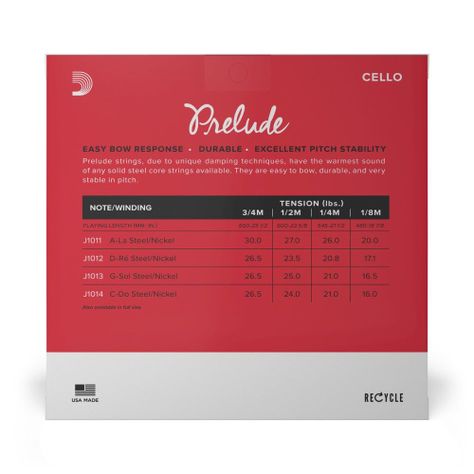 Set cuerdas Cello Prelude 1/2 Med J1010 1/2M Daddario-2