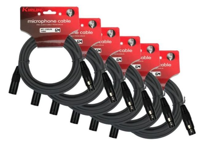Pack 6 cable Microfono Serie c Xlr6M Kirlin Mpc6-470PB-6-0