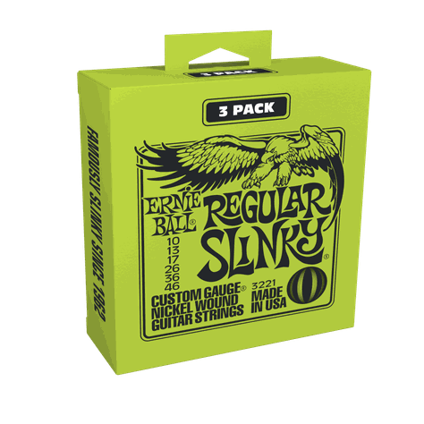 PACK DE 3 SET DE CUERDAS ERNIE BALL SLINKY NICKEL 10 - 46-0