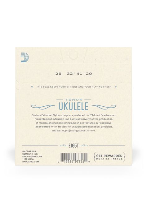 Set de cuerdas Ukelele Tenor Clear EJ65T Daddario-3