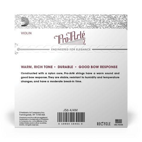 Set cuerdas Violín Proarte 4/4 Med J56 4/4M Daddario-2