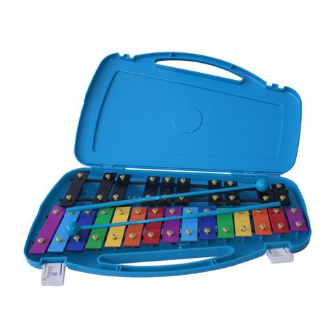 Metalófono Cromático De 25 Tonos Azul All25Bd +  Baqueta adicional-0