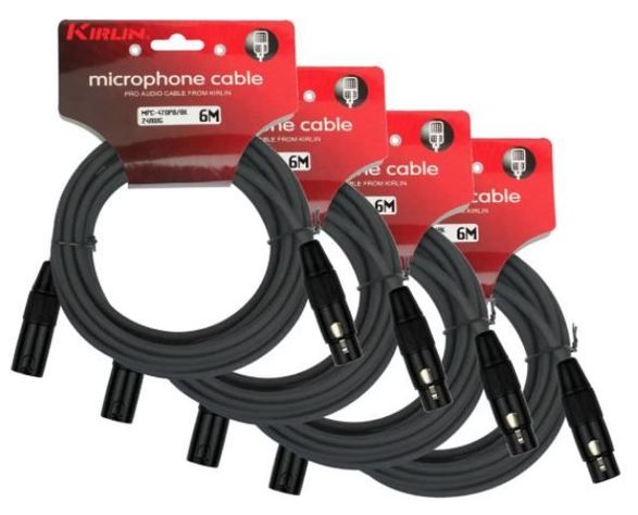 Pack 4 cable Microfono Serie c Xlr6M Kirlin Mpc4-470Pb-6-0