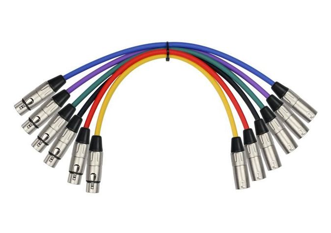 Juego 6 Cables Microfono 0,3M Xlr Macho-Hembra Mp6-480-0.3M-1