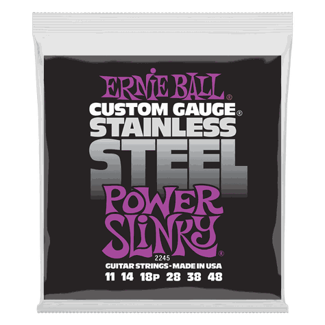 SET DE CUERDAS ERNIE BALL POWER SLINKY INOXIDABLE 11 – 48-0