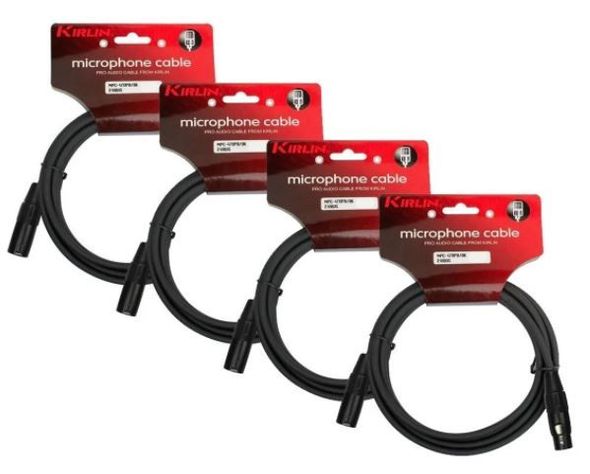 Pack 4 cableMicrofono Serie c Xlr10M Kirlin Mpc4-470Pb-10-0