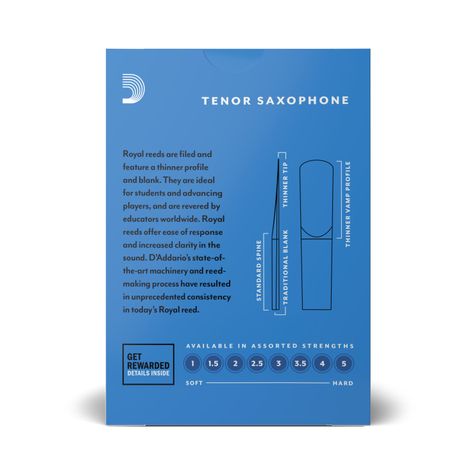 Cañas Saxo Tenor 3.5 pack 10 Royal RKB1035 Daddario-2