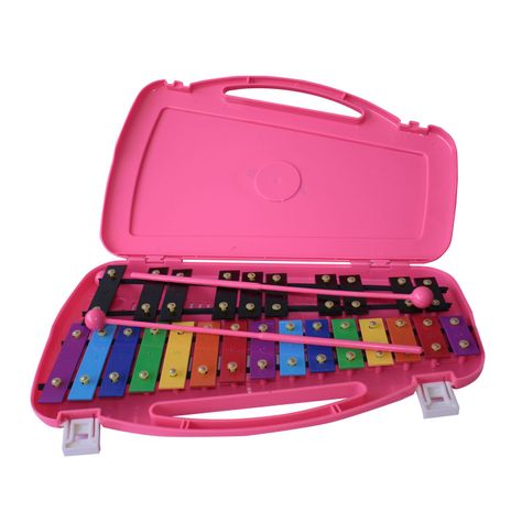 Metalófono Cromático De 25 Tonos Rosado All25Pd + Baqueta adicional-0