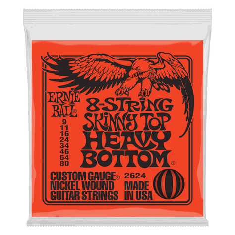 Cuerdas Guitarra Eléctrica de 8 Heavy Bottom Ernie Ball 9-80 2624-0