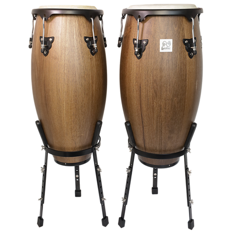 Set conga 10x11xH28'' café madera + stand-0