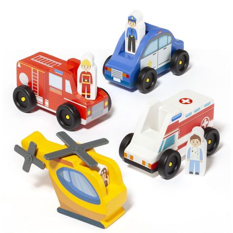 Set Autos De Emergencia De Madera MOLTO-0