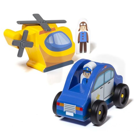 Set Autos De Emergencia De Madera MOLTO-5