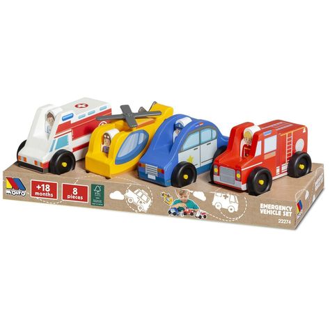 Set Autos De Emergencia De Madera MOLTO-6