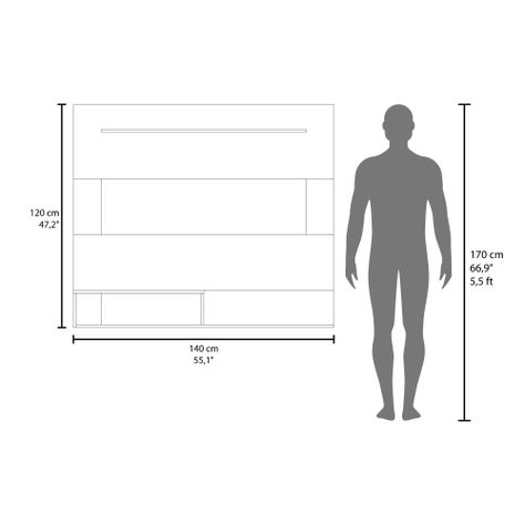 PANEL TV 55" 120X140X31,5 CM FM-001C - CAFE CLARO-5