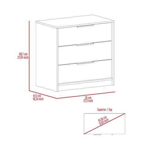 COMODA 3 CAJONES FM-001C - CAFE CLARO-6