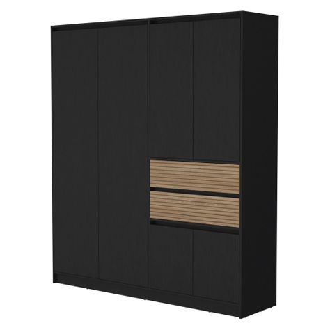 CLOSET 4 PUERTAS 2 CAJONES FM-016N - NEGRO-0