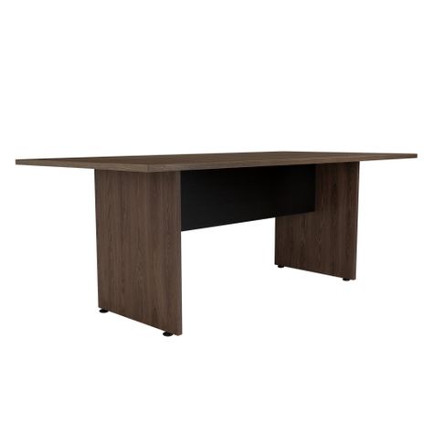 MESA DE REUNION 75X200X100 CM FM-054N - NEGRO Y CAFE OSCURO-0