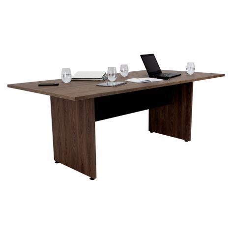 MESA DE REUNION 75X200X100 CM FM-054N - NEGRO Y CAFE OSCURO-3