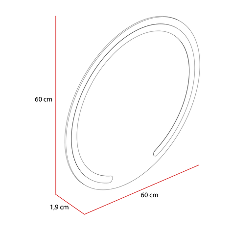 Espejo Ovalle Circular Marco Sandblasting 60x60 cm-4