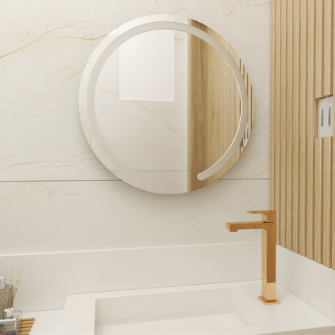 Espejo Ovalle Circular Marco Sandblasting 60x60 cm-3