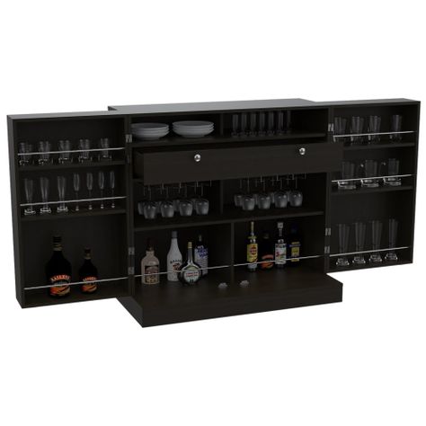 Bar Extensible 2 Puertas 1 Cajon Fm-011N Negro-3