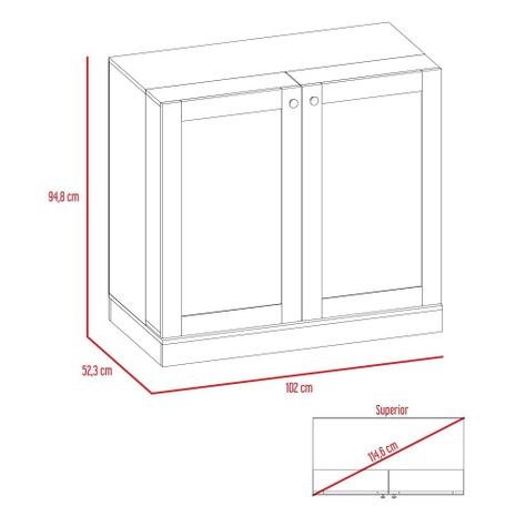 Bar Extensible 2 Puertas 1 Cajon Fm-011N Negro-7