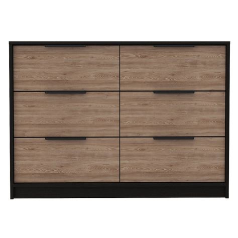 COMODA 4 CAJONES 2 PUERTAS FM-003N - NEGRO Y CAFE CLARO-0