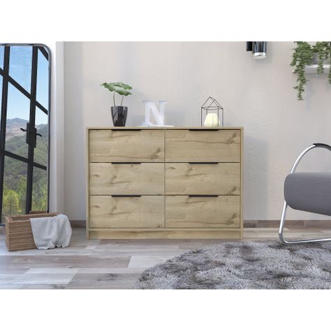 COMODA 4 CAJONES 2 PUERTAS ABATIBLES FM-021C - CAFÉ CLARO-4