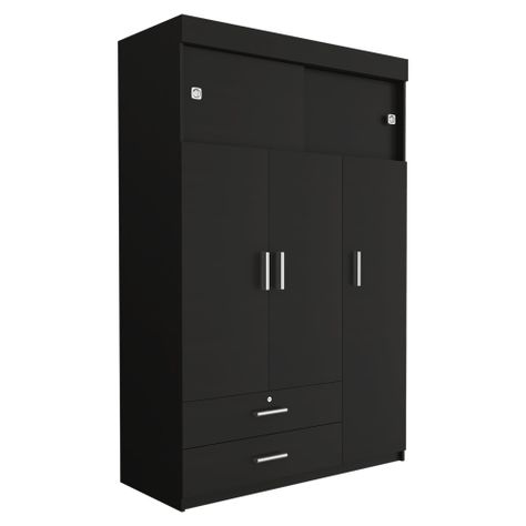 CLOSET 5 PUERTAS 2 CAJONES FM-003N - NEGRO-0