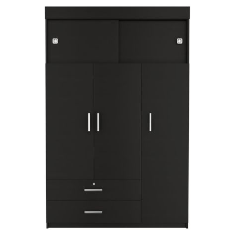 CLOSET 5 PUERTAS 2 CAJONES FM-003N - NEGRO-1
