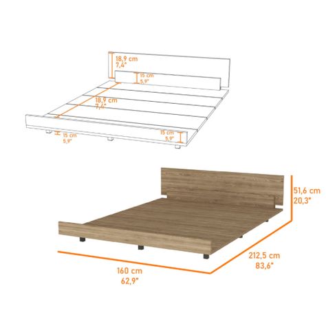 BASE DE CAMA 2 PLAZAS FM-001C - CAFE CLARO-3
