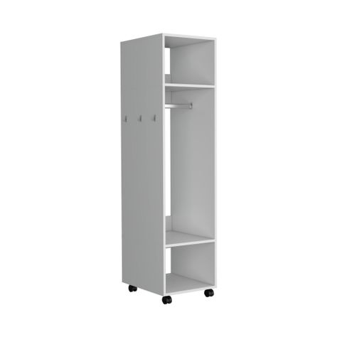 CLOSET CON ESPEJO Y 4 RUEDAS FM-025B - BLANCO-0