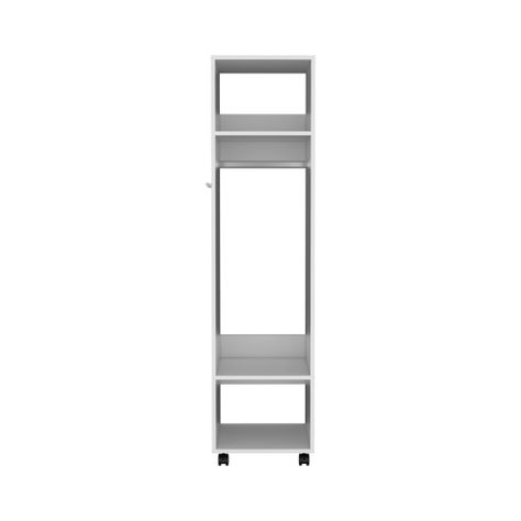CLOSET CON ESPEJO Y 4 RUEDAS FM-025B - BLANCO-1