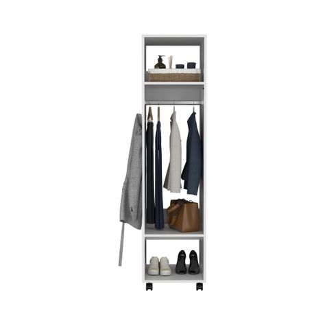 CLOSET CON ESPEJO Y 4 RUEDAS FM-025B - BLANCO-2