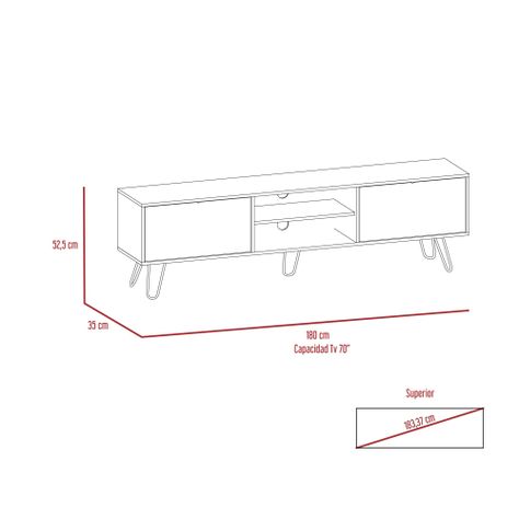 Rack Tv 80" 2 Puertas Fm-007C Café Claro Y Plomo-5