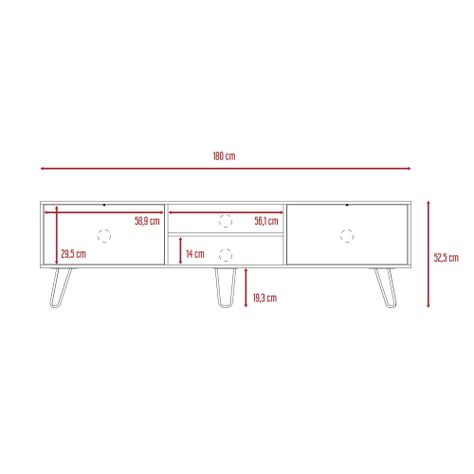 Rack Tv 80" 2 Puertas Fm-007C Café Claro Y Plomo-6