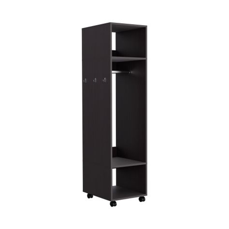 CLOSET CON ESPEJO Y 4 RUEDAS FM-025N - NEGRO-0