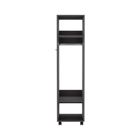CLOSET CON ESPEJO Y 4 RUEDAS FM-025N - NEGRO-1