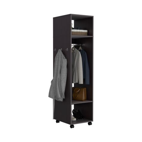CLOSET CON ESPEJO Y 4 RUEDAS FM-025N - NEGRO-3