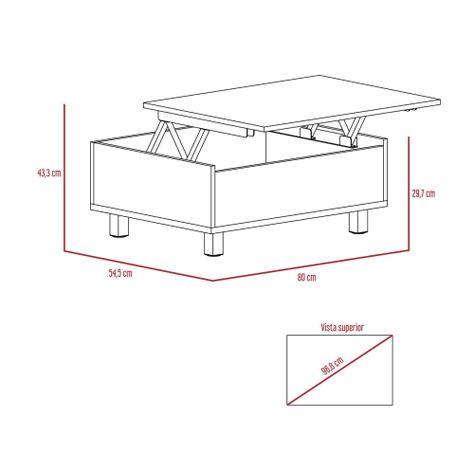 MESA DE CENTRO EXTENSIBLE FM-002G GRIS Y NEGRO-6