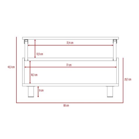 MESA DE CENTRO EXTENSIBLE FM-002G GRIS Y NEGRO-7