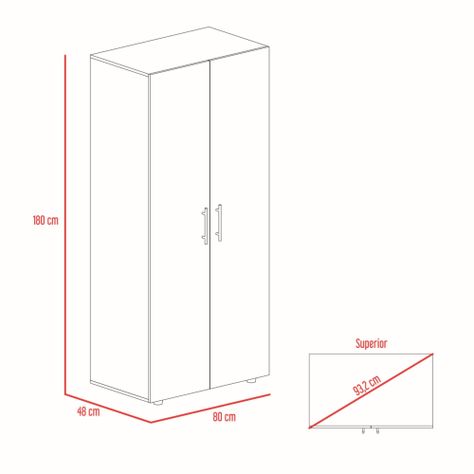 CLOSET 2 PUERTAS FM-021G - GRIS CLARO-6
