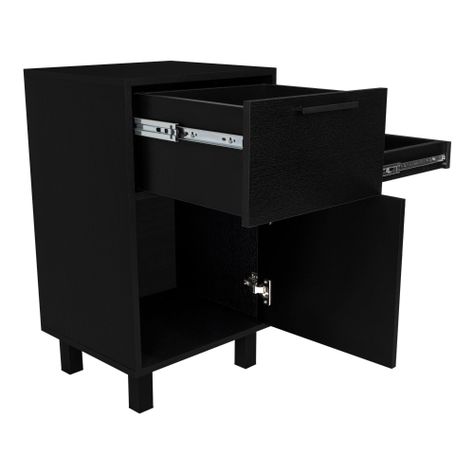 Mesa De Noche Secret Con Cajo Oculto Fm-010N Negro-4