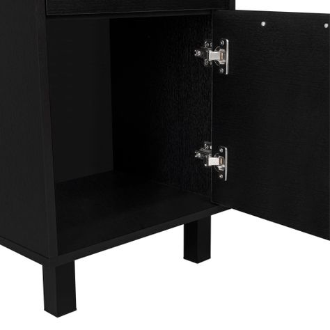Mesa De Noche Secret Con Cajo Oculto Fm-010N Negro-5