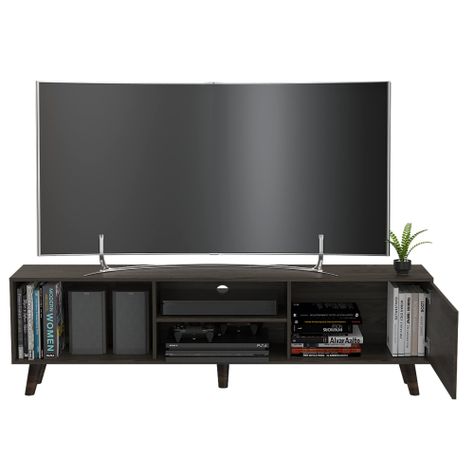 Rack Tv 70" 1 Puerta Fm-015O Café Oscuro-2