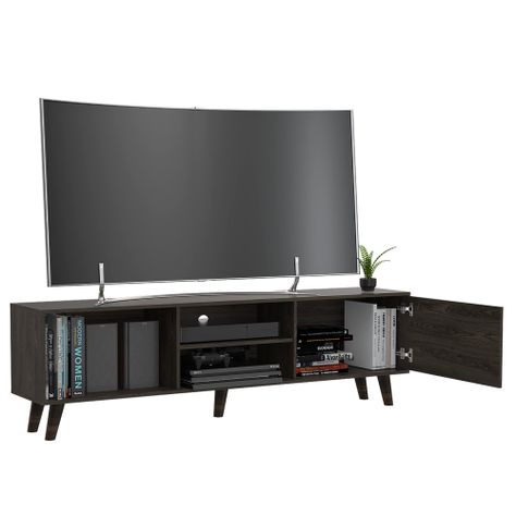 Rack Tv 70" 1 Puerta Fm-015O Café Oscuro-3