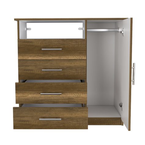 COMODA TV 40"  4 CAJONES 1 PUERTA FM-018O - CAFÉ OSCURO-3