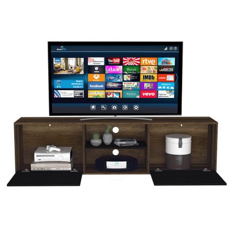 Rack Tv 80" 2 Puertas Fm-002O Café Oscuro-2