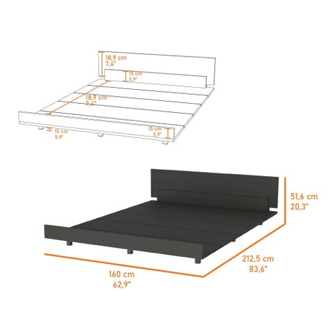 BASE DE CAMA 2 PLAZAS FM-001N - NEGRO-4